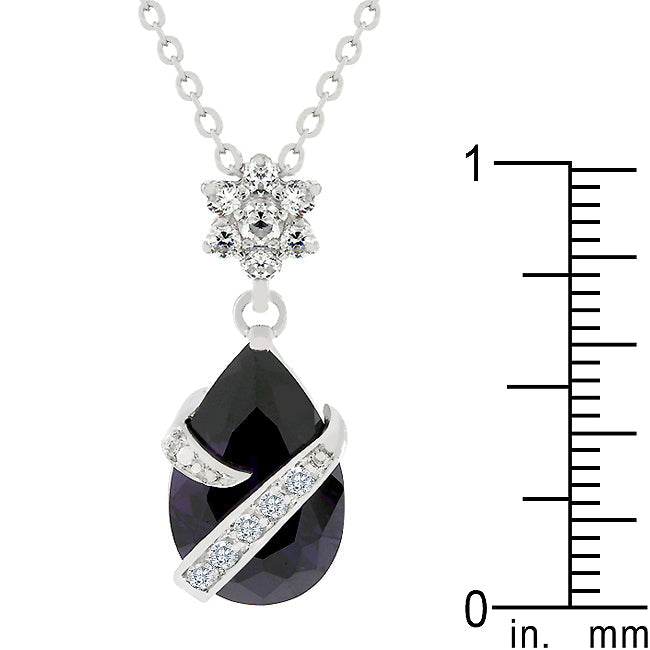 Wrapped Amethyst Purple Cubic Zirconia Pendant