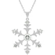 Rhodium Plated Snowflake Pendant