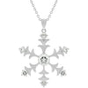 Rhodium Plated Snowflake Pendant