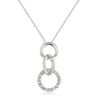 Rhodium Plated Finish Triplet Hoop Pendant