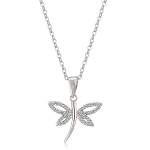 Cubic Zirconia Dragonfly Pendant