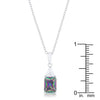 Classic Mystic Cubic Zirconia Rhodium Drop Necklace