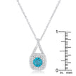 Christal 1.2ct Aqua CZ Rhodium Classic Necklace