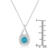 Christal 1.2ct Aqua CZ Rhodium Classic Necklace