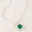 Liz 2.6ct Emerald CZ Rhodium Classic Necklace