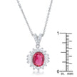 Chrisalee 3.2ct Ruby CZ Rhodium Classic Drop Necklace