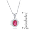 Chrisalee 3.2ct Ruby CZ Rhodium Classic Drop Necklace