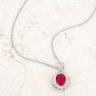 Chrisalee 3.2ct Ruby CZ Rhodium Classic Drop Necklace