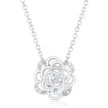 Maya 1.37ct CZ Rhodium Rose Drop Necklace