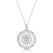 1.4 Ct Rhodium Pendant Necklace with Interlocking Circles and CZ