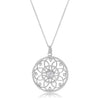 1.4 Ct Rhodium Pendant Necklace with Interlocking Circles and CZ