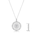 1.4 Ct Rhodium Pendant Necklace with Interlocking Circles and CZ