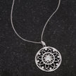 1.4 Ct Rhodium Pendant Necklace with Interlocking Circles and CZ