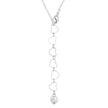 Sweet and Romantic Rhodium Melded CZ Hearts Necklace