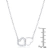 Sweet and Romantic Rhodium Melded CZ Hearts Necklace