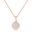 Rose Gold Plated Necklace with CZ Disk Pendant