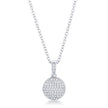 Rhodium Necklace with CZ Disk Pendant