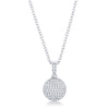 Rhodium Necklace with CZ Disk Pendant