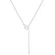 .37 Ct Tear Drop Rhodium Pendant Necklace with CZ