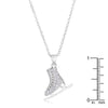 Delicate .4Ct Rhodium Plated Ice Skate Pendant