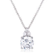 Simple Rhodium Plated 9mm Clear CZ Pendant