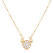 Gold Plated Reversible Champagne CZ Reindeer Pendant