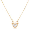 Gold Plated Reversible Champagne CZ Reindeer Pendant