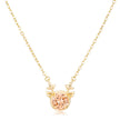 Gold Plated Reversible Champagne CZ Reindeer Pendant