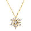 Contemporary Gold Plated CZ Snowflake Necklace