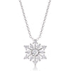 Contemporary CZ Snowflake Necklace