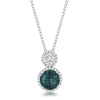 5Ct Rhodium Plated Blue Green Snowman CZ Pendant