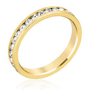 Stylish Stackables Clear Crystal Gold Ring