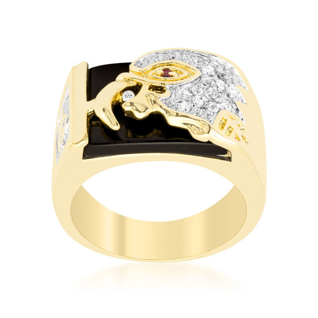 Cubic Zirconia Eagle Mens Ring