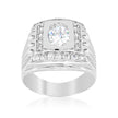 Mens Cubic Zirconia Square Ring