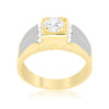 Cubic Zirconia Two-Tone Mens Ring