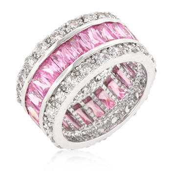 Triple Row Pink Eternity Ring