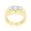 Golden Triplet Cubic Zirconia Ring