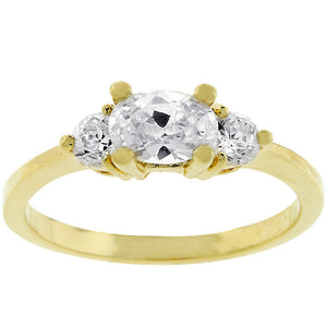 Oval Serenade Triplet Ring in Goldtone