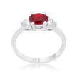 Miranna 1.2ct Garnet CZ Rhodium Classic Oval Ring