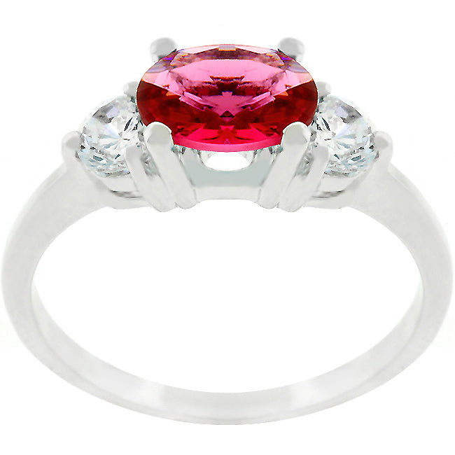 Oval Quartet Cubic Zirconia Ring