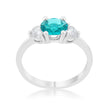 Mariah 1.2ct CZ Rhodium Aqua Simple Classic Ring