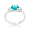 Mariah 1.2ct CZ Rhodium Aqua Simple Classic Ring