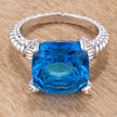 Aqua Cushion Engagement Ring