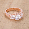 Dazzling Three Stone Engagement Ring with CZ