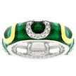 Green Enamel Horseshoe Ring