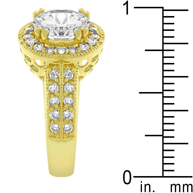 Pave Halo Vintage Crown Ring