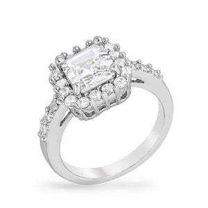 Pave Asscher Ring