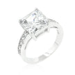 Classic Princess Cut Raised Pave Engagement Ring