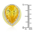 Yellow Pear Cubic Zirconia Cocktail Ring