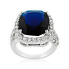 Deep Blue Sapphire Engagement Ring